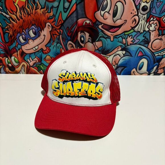 Other - Subway Surfers White & Red SnapBack Hat